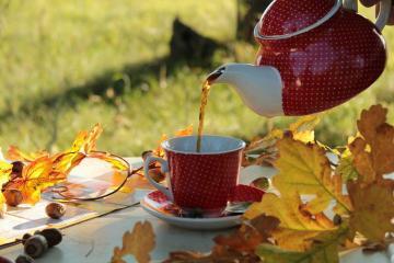 Peut-être un peu de thé? thé automne cuisine pour la santé et de l'humeur