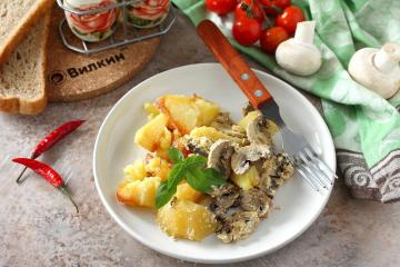 Pommes de terre aux champignons dans une mijoteuse