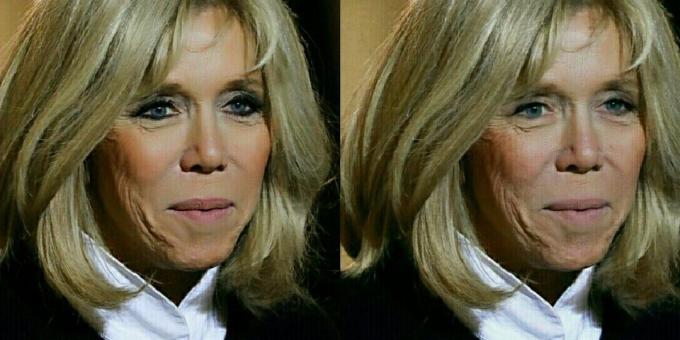 Brigitte Macron avec et sans maquillage
