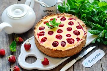 Tarte au fromage cottage et fraises