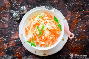 Salade de chou frais et carottes au vinaigre