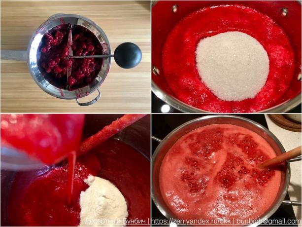 Procédé de préparation d'un bourrage liquide de groseille rouge et de cassis