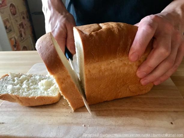 Une tranche de pain d'une épaisseur idéale de 2 cm.